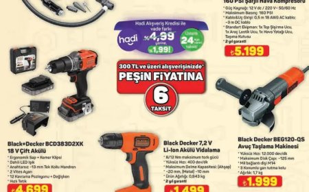 A101 marketler Black+Decker kompresör ve el aleti modelleri satışa sunuyor